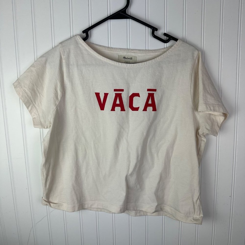 Madewell VĀCĀ Graphic‎ Setlist Boxy Crop Tee T-Shirt Size Small